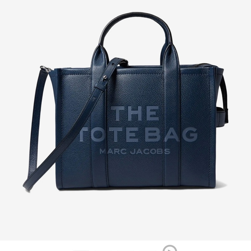 Marc Jacobs Leather Tote - Navy size Small Blue Sea)